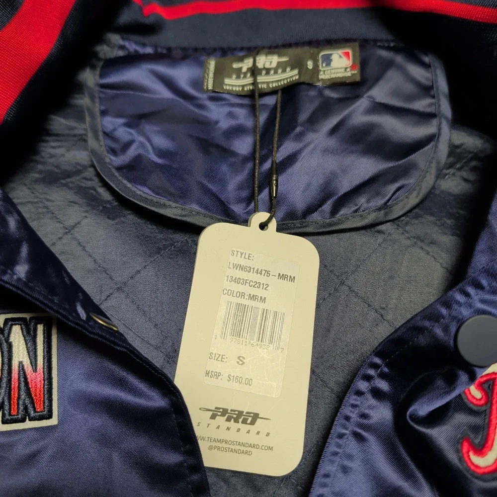 New Pro Standard Washington Nationals Blue Satin Varsity Bomber Jacket MLB Men S